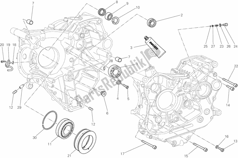 Alle onderdelen voor de Carter Lagers van de Ducati Diavel Carbon FL USA 1200 2015